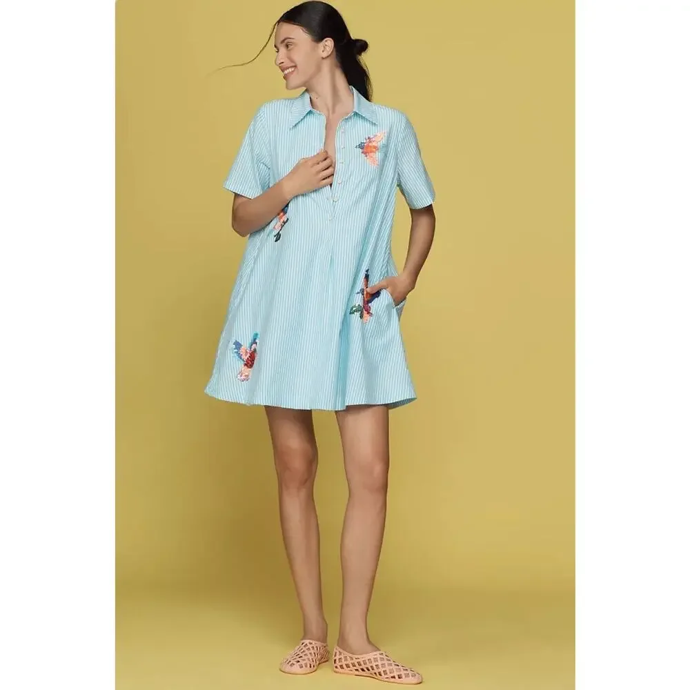 SOLD OUT STYLE: Pollie Short-Sleeve Swing Tunic Mini Dress - Picture 3 of 8